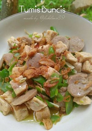 Foto resep Tumis buncis tempe campur bakso
