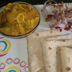 A picture of Jhatpat onion capsicum sabji.