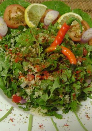 A picture of Tabbouleh - Lebanese Salad.