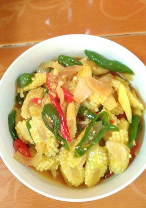 Foto resep Tumis jagung muda