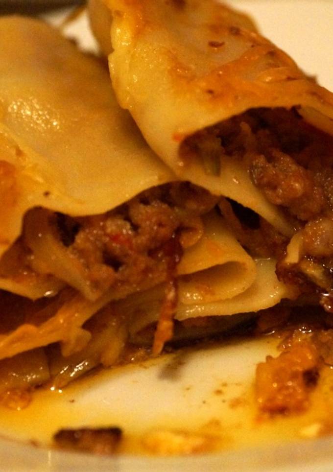 Каннеллони с фаршем в духовке