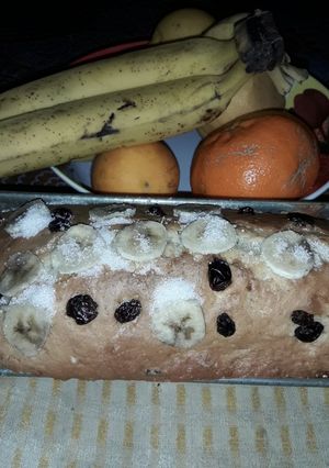 Una foto de Budín de bananas con pasas