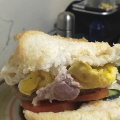 A picture of Homemade burger.