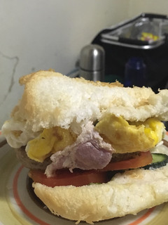 A picture of Homemade burger.