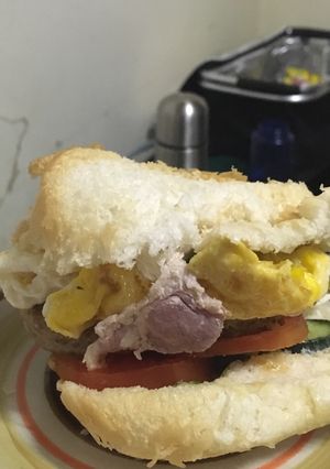 A picture of Homemade burger.