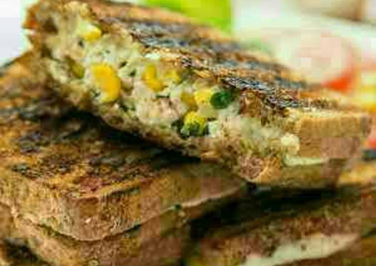 Grilled cheese and corn sandwich