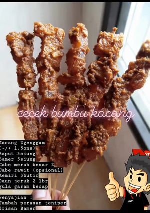 Foto resep Sate cecek / kikil bumbu kacang