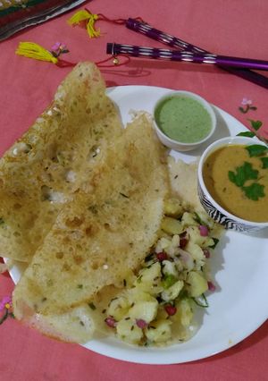 A picture of Falahari dosa (Navratri special).
