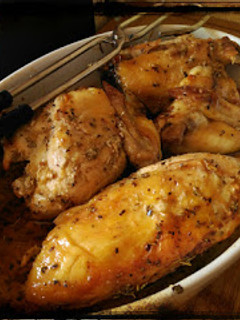 Una foto de Pollo asado marinado