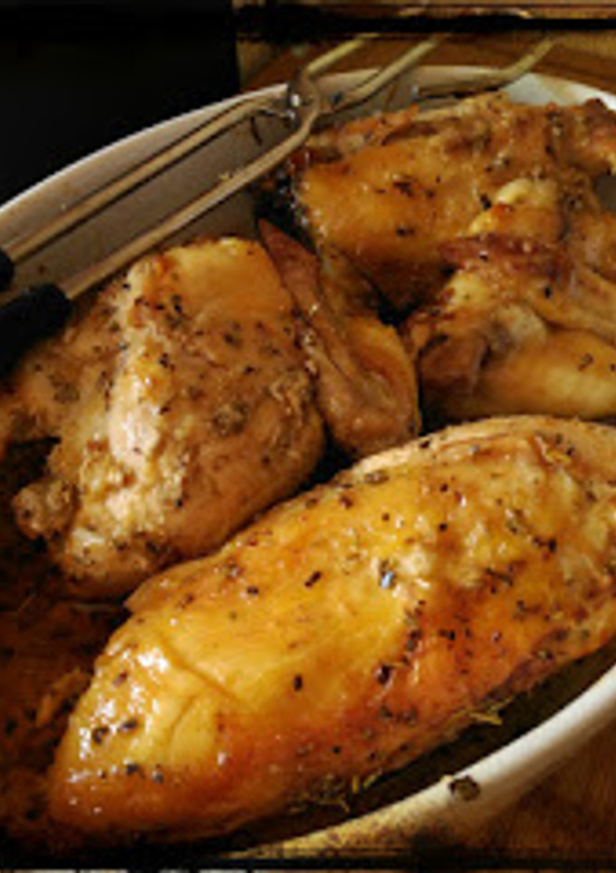 Una foto de Pollo asado marinado