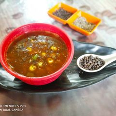 A picture of Vegetable corn paper soup.