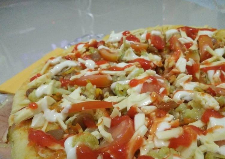 Pizza teflon topping sayuran (simpel dan sehat)