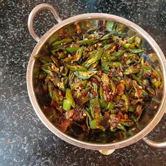 A picture of Okra stir fry.