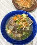 Sup iga sapi dengan sambal tomat segar