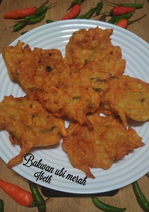 Foto resep Bakwan ubi merah