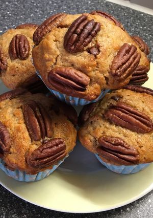 Pekándiós, banános muffin recept fotója