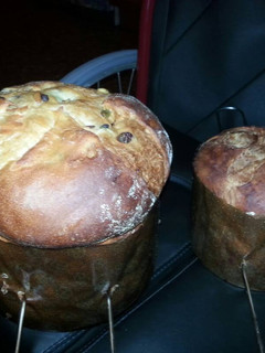 Una foto de Panettone blanco y negro