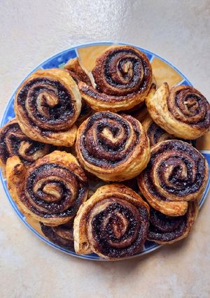 Mini kakaós csiga leveles tésztából recept fotója