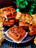Christmas Fruit Cake Muffins, Eggless