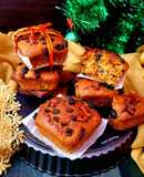 Christmas Fruit Cake Muffins, Eggless