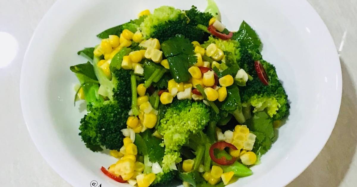 Resep Sayur brokoli  jagung manis rebus  menu sederhana 