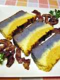 Pudín  de col lombarda, col blanco y zanahorias