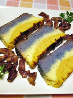 Una foto de Pudín  de col lombarda, col blanco y zanahorias