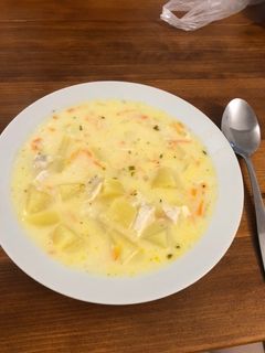 Фото Сырный суп с рисом.