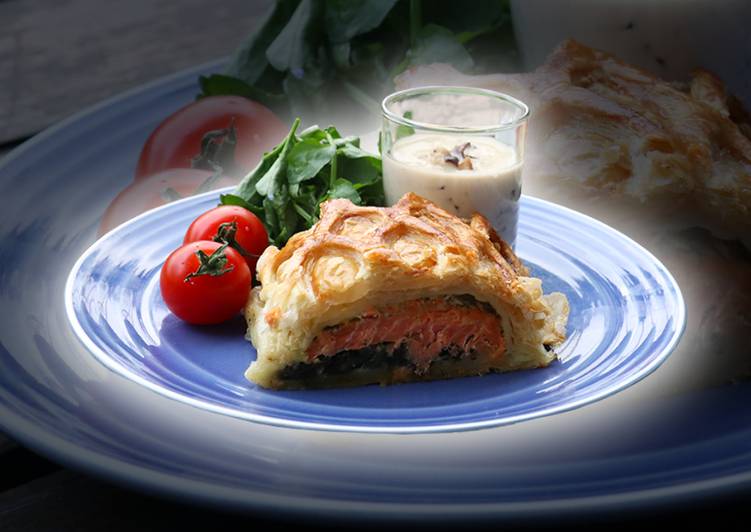 Resep Terbaru Salmon Puff Pastry Dengan Bayam Dan Saus Jamur: RAHASIA MUDAH Buat Di Rumah Ala Rumahan