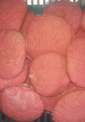 Una foto de Galletitas de color rosa
