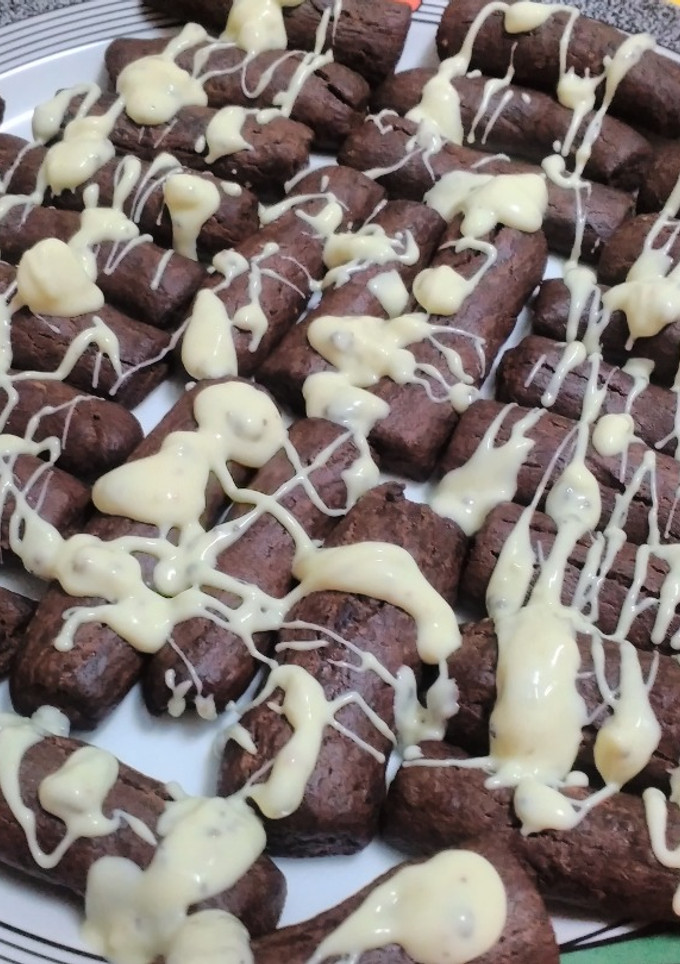 Una foto de Pastas de cacao con chocolate blanco