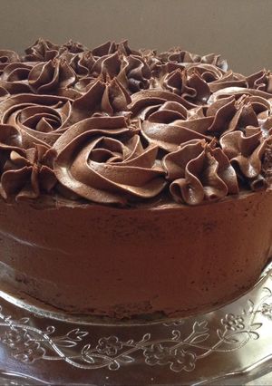 Una foto de Tarta de yogurt rellena de trufa