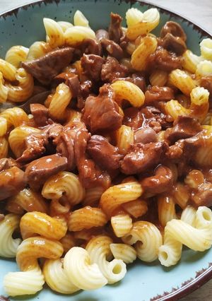 Pörkölt csibe májjal és szívvel recept fotója