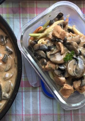 Gombapörkölt csirkemellel recept fotója