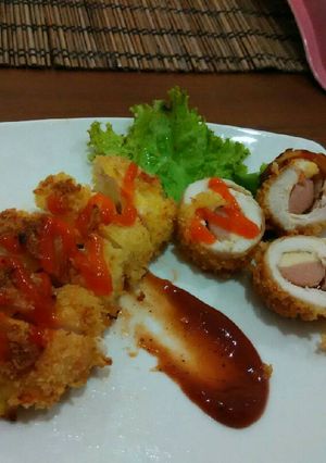 Foto resep chicken cordon bleu (with saussage)