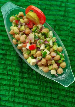 A picture of Cottage cheese Chick pea bowl.