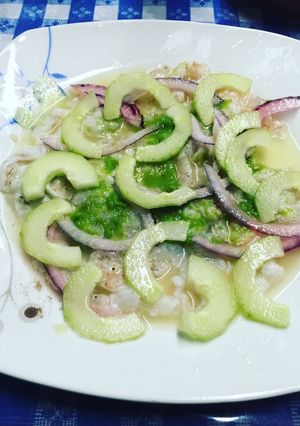 Una foto de Aguachiles verdes (camarón) estilo mazatlan Sinaloa