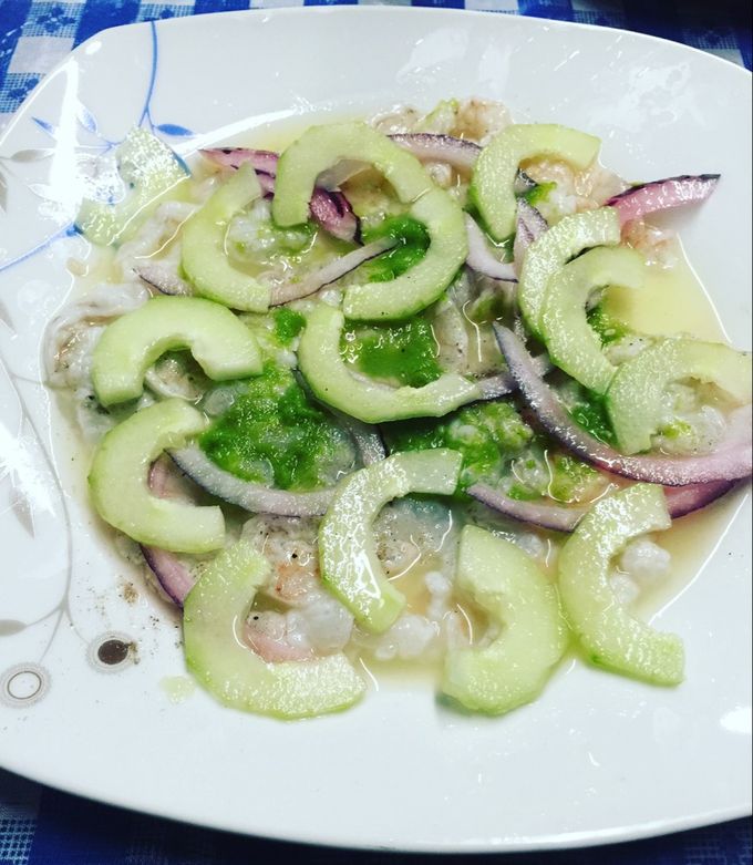 Una foto de Aguachiles verdes (camarón) estilo mazatlan Sinaloa