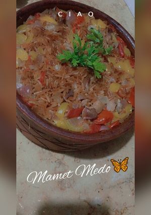 صورة لوصفة طاجن لسان عصفور بالكبد والقوانص 🥘