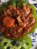 California Farm Turkey Goulash Stuffed Sweet Pepper