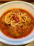Quick Italian Meatball Soup with Spaghetti