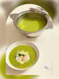 Velouté de petits pois à la ricotta et au basilic