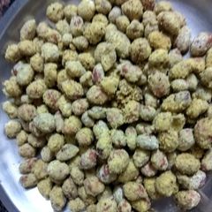 A picture of Masala peanuts in microwave.
