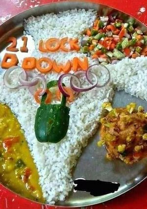 A picture of 21 lock down thali.