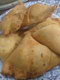 Qeema samosa with homemade patti