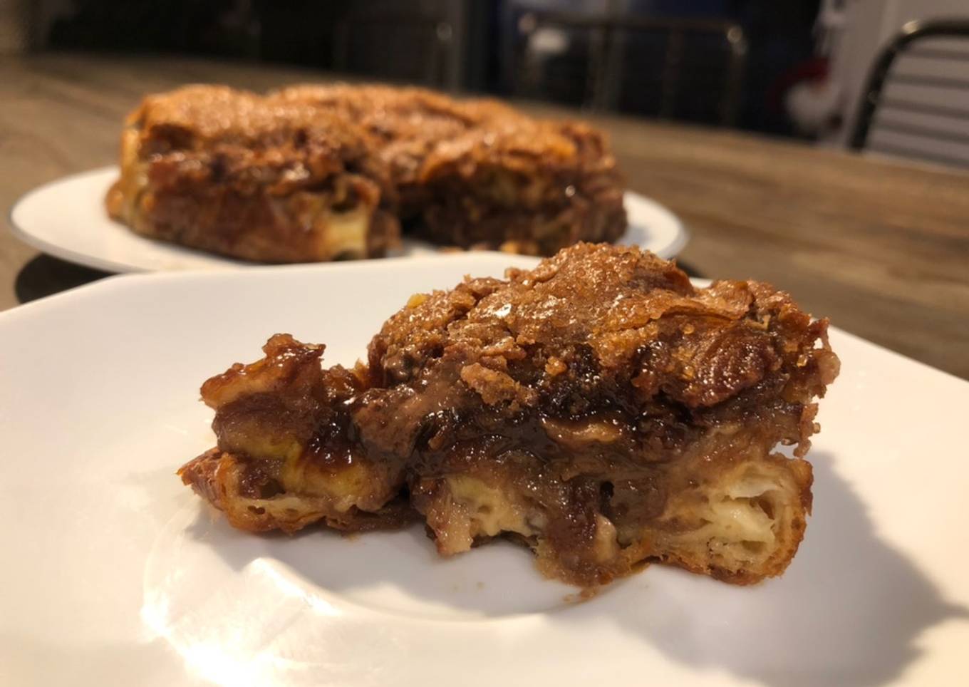 Pudín de croissants con plátano y chocolate 🥐🍌🍫