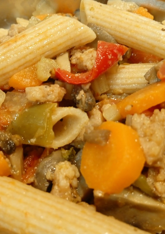 Una foto de Macarrones veganos