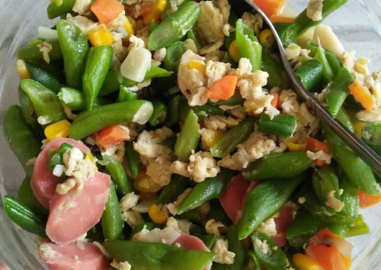 Resep Tumis buncis orak arik telur Lezat