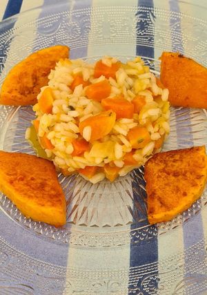 Une photo de Risotto butternut carottes