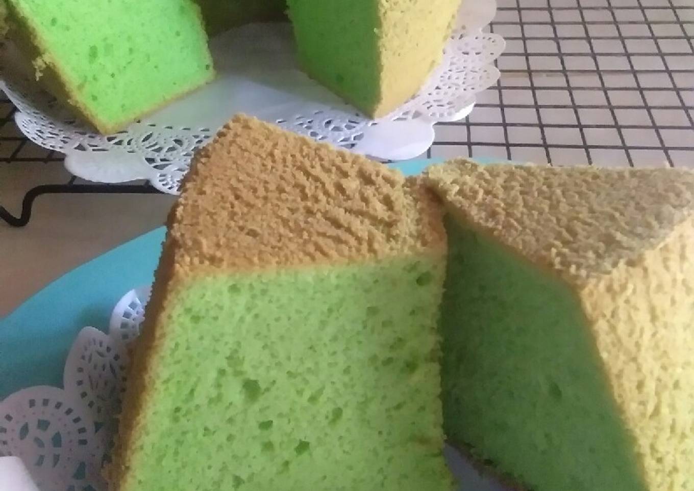 Chiffon Cake Pandan (oven tangkring)